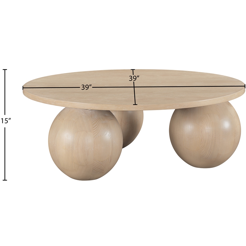 Meridian Furniture Fitch Natural Oak Veneer Coffee Table