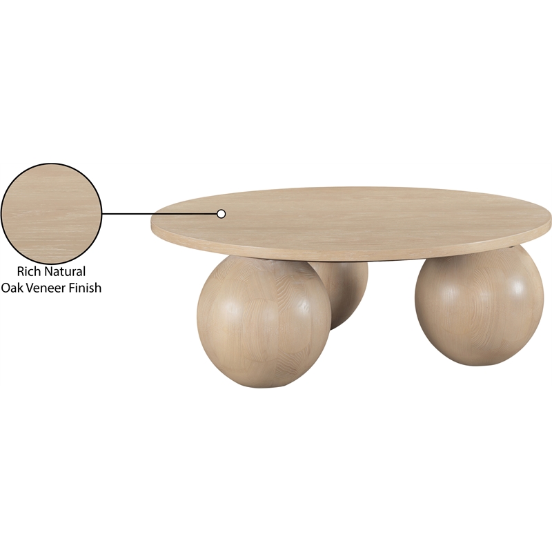Meridian Furniture Fitch Natural Oak Veneer Coffee Table