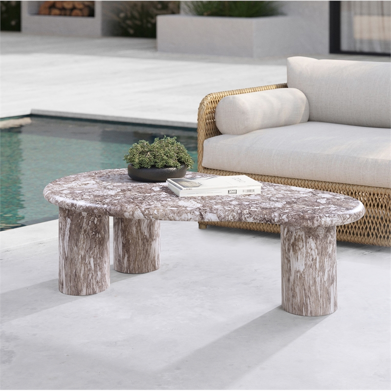 Meridian Furniture Sassari Brown Indoor/Outdoor Concrete Coffee Table