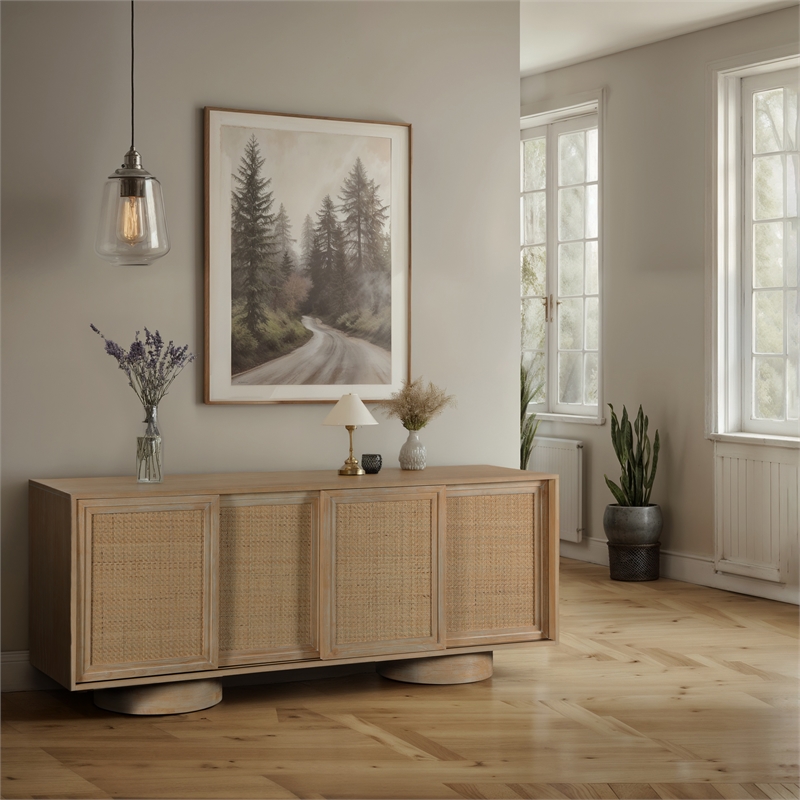 Meridian Furniture Windsor Natural Cane Wood Sideboard/Buffet