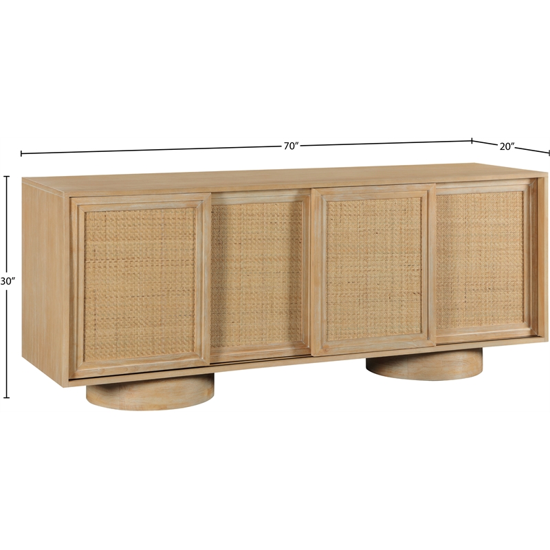 Meridian Furniture Windsor Natural Cane Wood Sideboard/Buffet