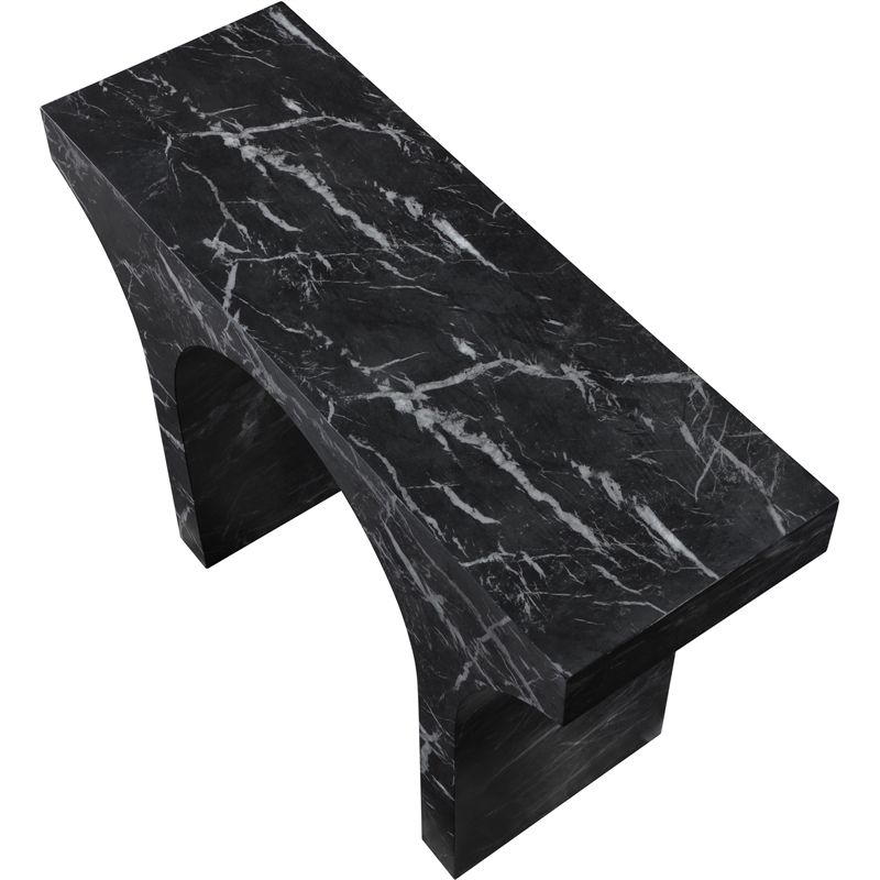 meridian furniture pomezia black marble finish console table