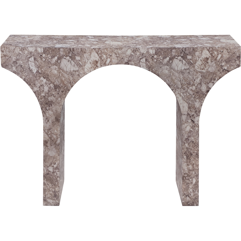 Meridian Furniture Pomezia Brown Marble Finish Console Table