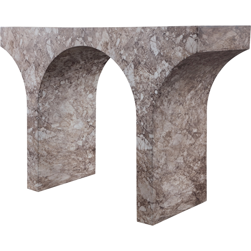 Meridian Furniture Pomezia Brown Marble Finish Console Table