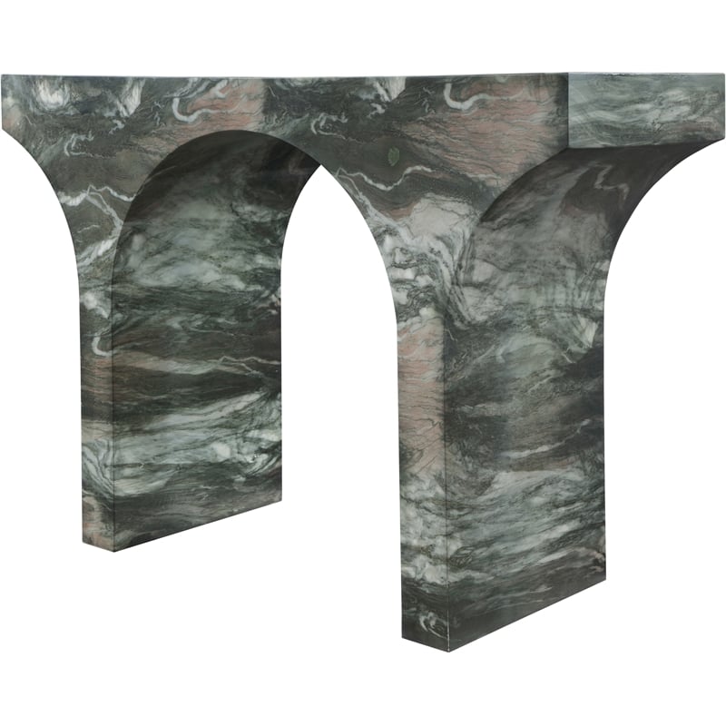 Meridian Furniture Pomezia Green Marble Finish Console Table