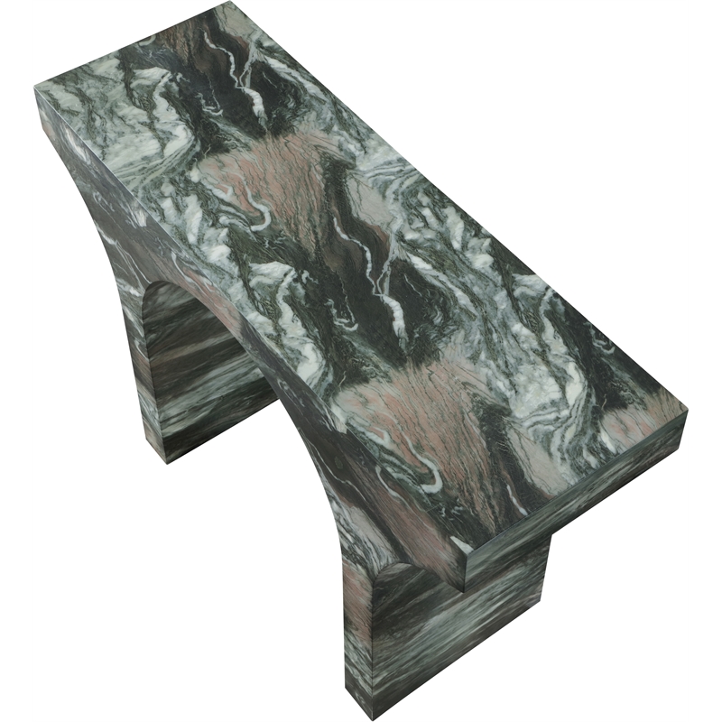 Meridian Furniture Pomezia Green Marble Finish Console Table