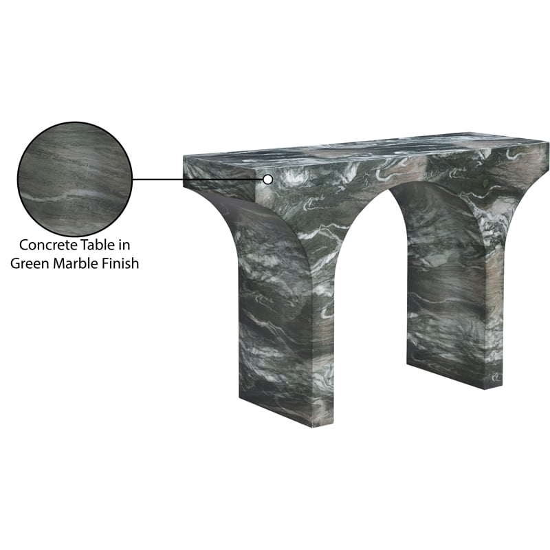 Meridian Furniture Pomezia Green Marble Finish Console Table