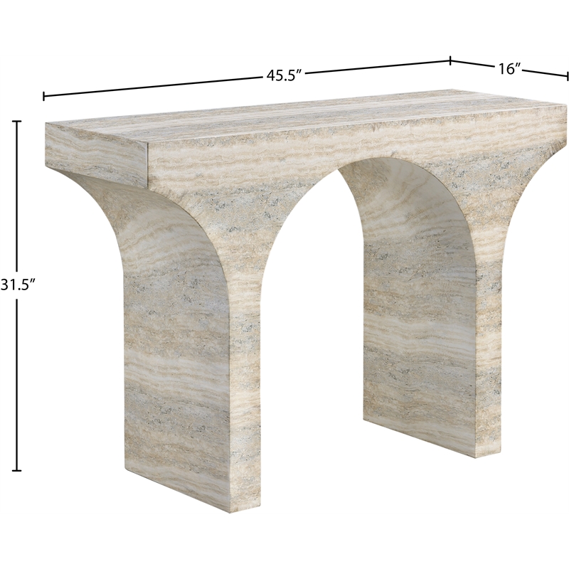 Meridian Furniture Pomezia Travertine Finish Console Table