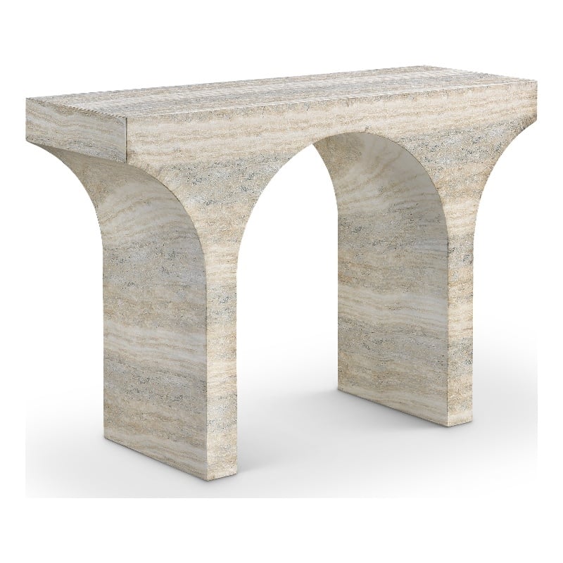 Meridian Furniture Pomezia Travertine Finish Console Table