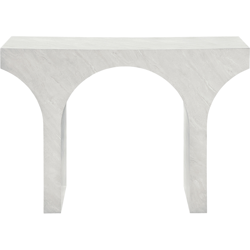 Meridian Furniture Pomezia White Marble Finish Console Table