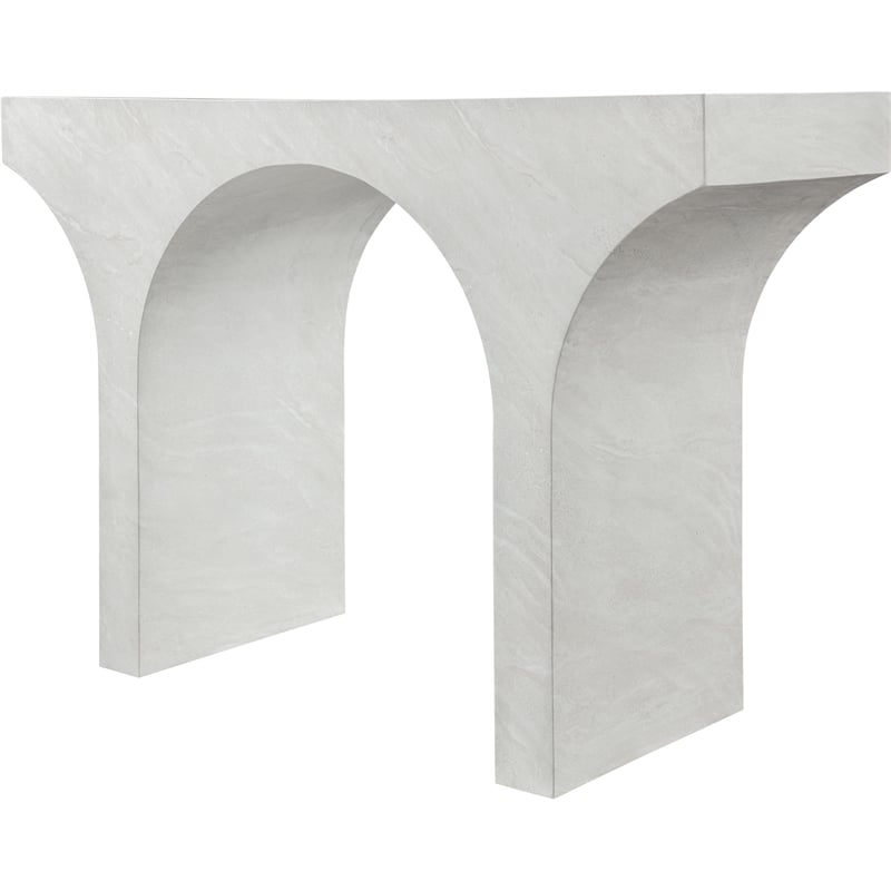 Meridian Furniture Pomezia White Marble Finish Console Table