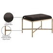 Meridian Furniture Valley Brown Chenille Fabric Bench