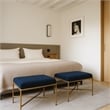 Meridian Furniture Valley Navy Chenille Fabric Bench