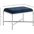 Meridian Furniture Valley Navy Chenille Fabric Bench