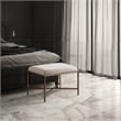 Meridian Furniture Valley Beige Chenille Fabric Bench