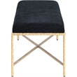 Meridian Furniture Valley Black Chenille Fabric Bench