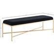 Meridian Furniture Valley Black Chenille Fabric Bench