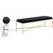 Meridian Furniture Valley Black Chenille Fabric Bench