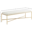 Meridian Furniture Valley Cream Chenille Fabric Bench