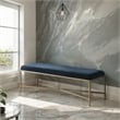 Meridian Furniture Valley Navy Chenille Fabric Bench