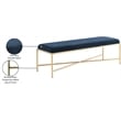 Meridian Furniture Valley Navy Chenille Fabric Bench