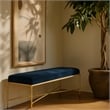 Meridian Furniture Valley Navy Chenille Fabric Bench