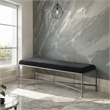 Meridian Furniture Valley Black Chenille Fabric Bench