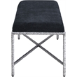 Meridian Furniture Valley Black Chenille Fabric Bench