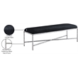 Meridian Furniture Valley Black Chenille Fabric Bench