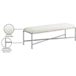 Meridian Furniture Valley Cream Chenille Fabric Bench