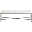 Meridian Furniture Valley Cream Chenille Fabric Bench