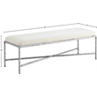 Meridian Furniture Valley Cream Chenille Fabric Bench