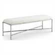 Meridian Furniture Valley Cream Chenille Fabric Bench