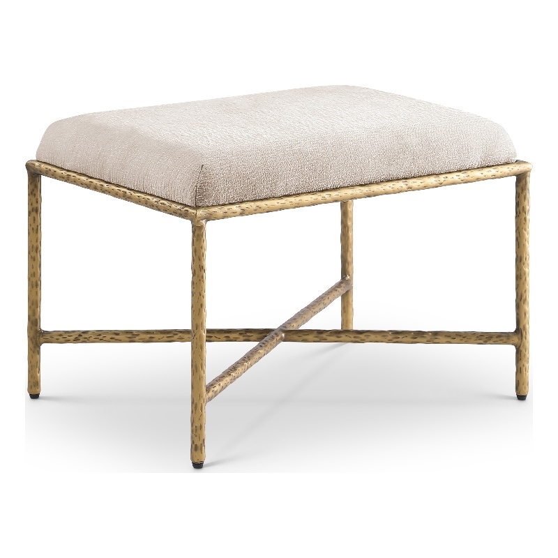 Meridian Furniture Valley Beige Chenille Fabric Bench