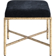Meridian Furniture Valley Black Chenille Fabric Bench