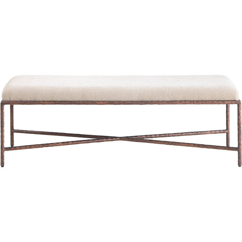 Meridian Furniture Valley Beige Chenille Fabric Bench