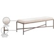 Meridian Furniture Valley Beige Chenille Fabric Bench