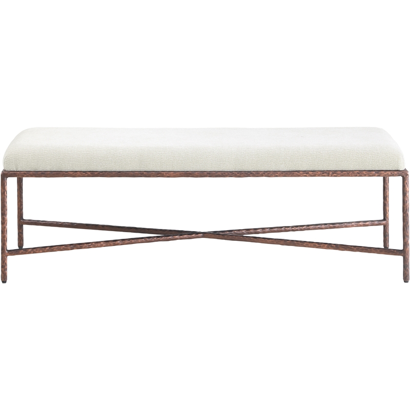 Meridian Furniture Valley Cream Chenille Fabric Bench