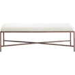 Meridian Furniture Valley Cream Chenille Fabric Bench