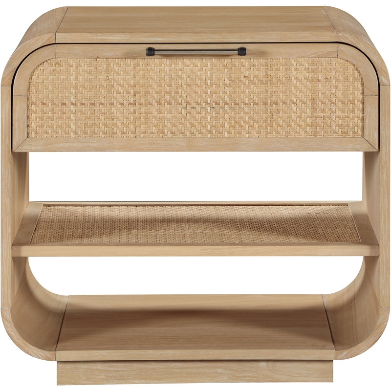 Meridian Furniture Windsor Solid Wood And Natural Cane Night Stand