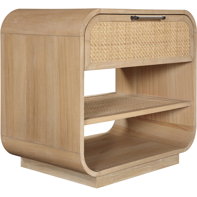 Meridian Furniture Windsor Solid Wood And Natural Cane Night Stand