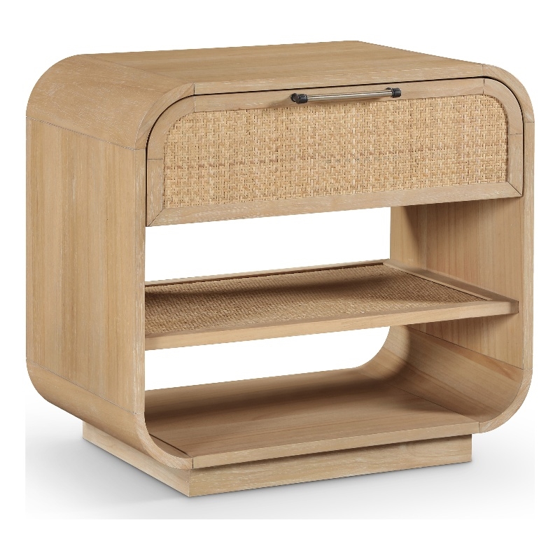 Meridian Furniture Windsor Solid Wood And Natural Cane Night Stand