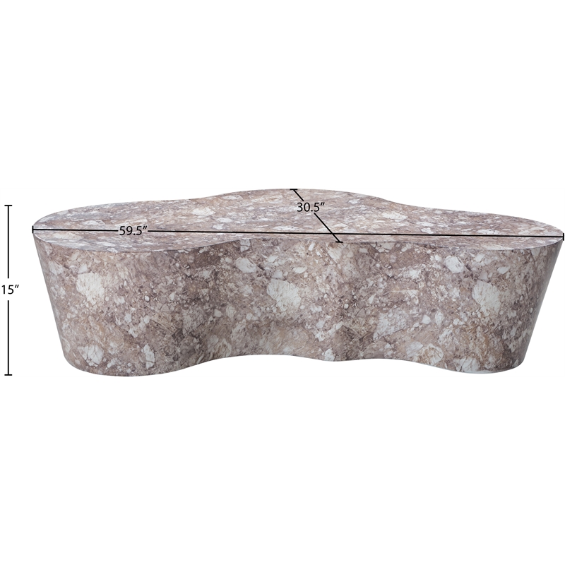 Meridian Furniture Monza Brown Indoor/Outdoor Concrete Coffee Table