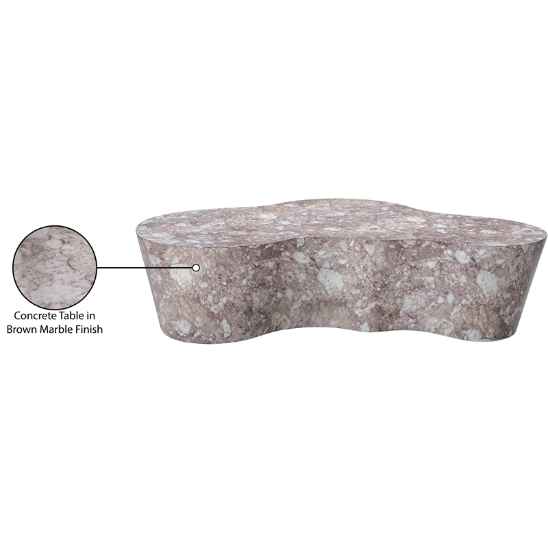Meridian Furniture Monza Brown Indoor/Outdoor Concrete Coffee Table