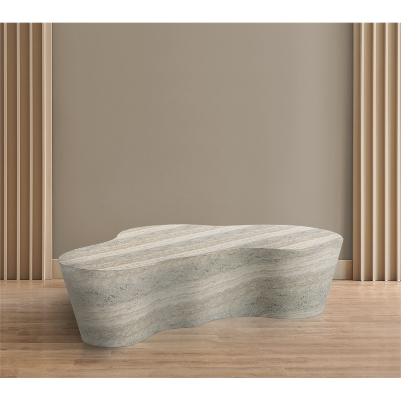 Meridian Furniture Monza Indoor/Outdoor Concrete Travertine Finish Coffee Table