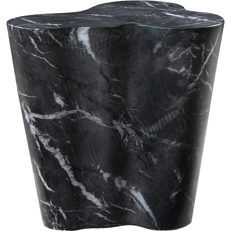 Meridian Furniture Monza Black Indoor/Outdoor Concrete Marble Finish End Table