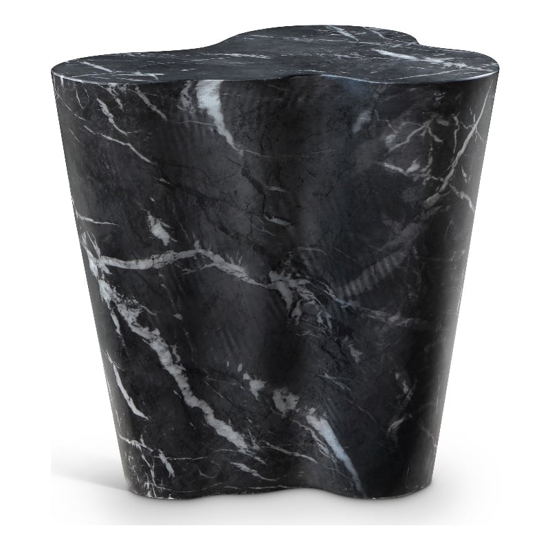 Meridian Furniture Monza Black Indoor/Outdoor Concrete Marble Finish End Table