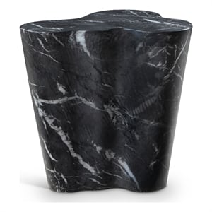Meridian Furniture Monza Black Indoor/Outdoor Concrete Marble Finish End Table