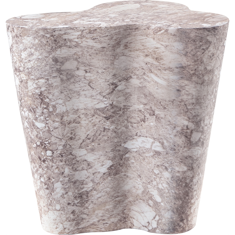 Meridian Furniture Monza Brown Indoor/Outdoor Concrete Marble Finish End Table