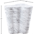 Meridian Furniture Monza White Indoor/Outdoor Concrete Marble Finish End Table